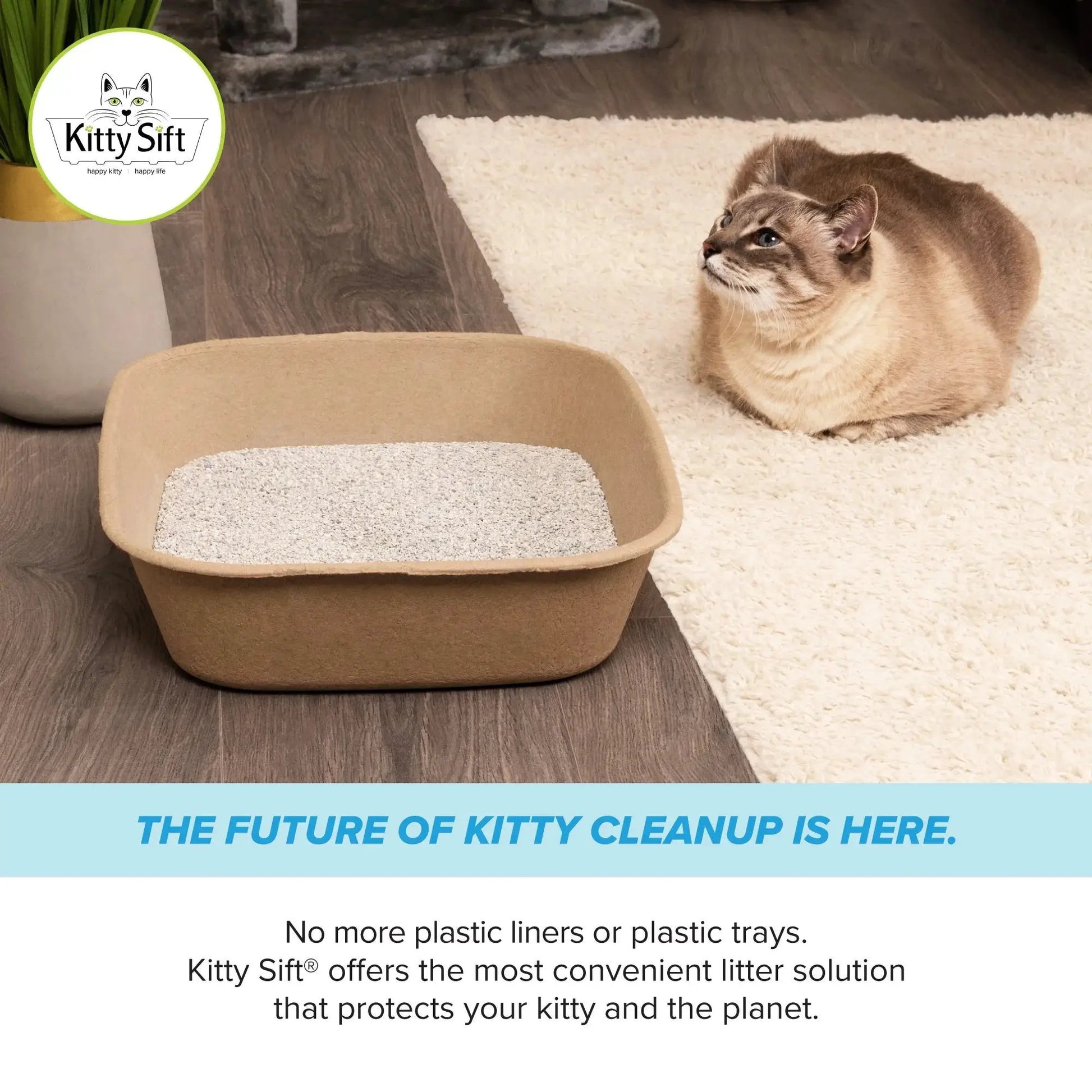 Kitty Sift Eco-Friendly Disposable Litter Box – Breathable, Odor-Reducing, Reusable & Biodegradable – Made from 100% Recycled Cardboard - Tampa Home & Garden Store