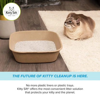 Kitty Sift Eco-Friendly Disposable Litter Box – Breathable, Odor-Reducing, Reusable & Biodegradable – Made from 100% Recycled Cardboard - Tampa Home & Garden Store