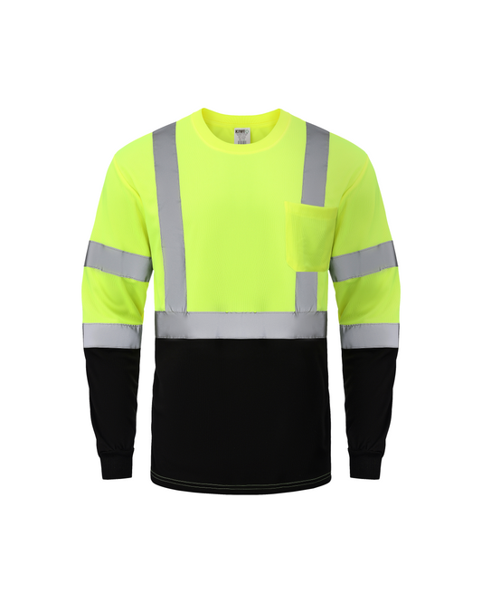 Kiwi High Visibility ANSI/ISEA 107-2020, Type R, Class 3 Two Tone Neon Long Sleeve Safety Shirt [R73100] - Tampa Home & Garden Store