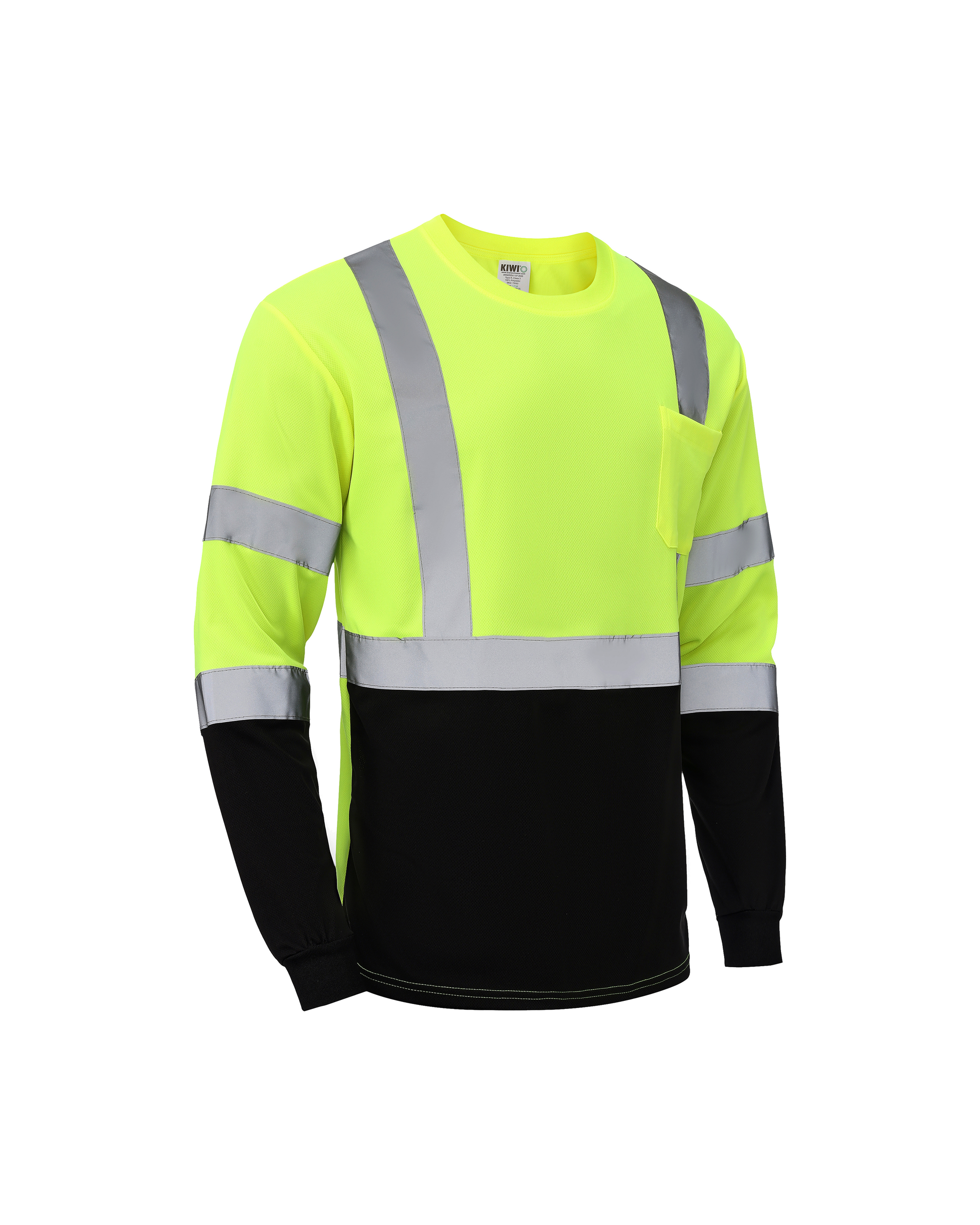 Kiwi High Visibility ANSI/ISEA 107-2020, Type R, Class 3 Two Tone Neon Long Sleeve Safety Shirt [R73100] - Tampa Home & Garden Store