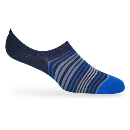 Kline No Show Footie Socks navy blue striped DeadSoxy on Tampa Home & Garden Store