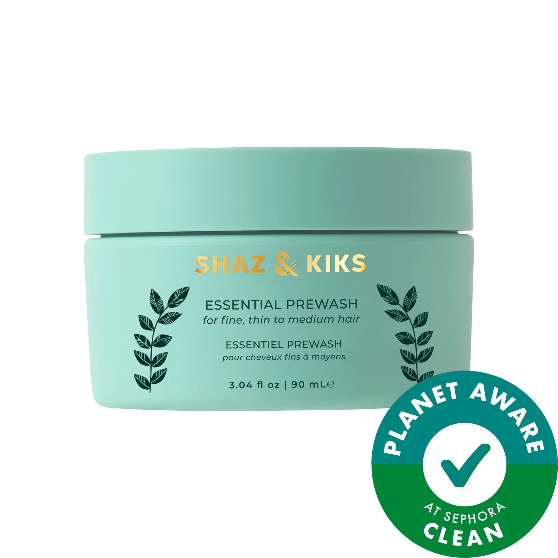 SHAZ & KIKS Essential Prewash hair mask jar in mint green with gold logo by Beauty Care Bag on Tampa Home & Garden Store