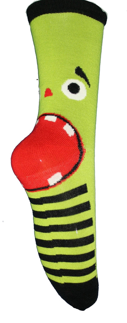 Knit Monster Face Socks - Green - Tampa Home & Garden Store