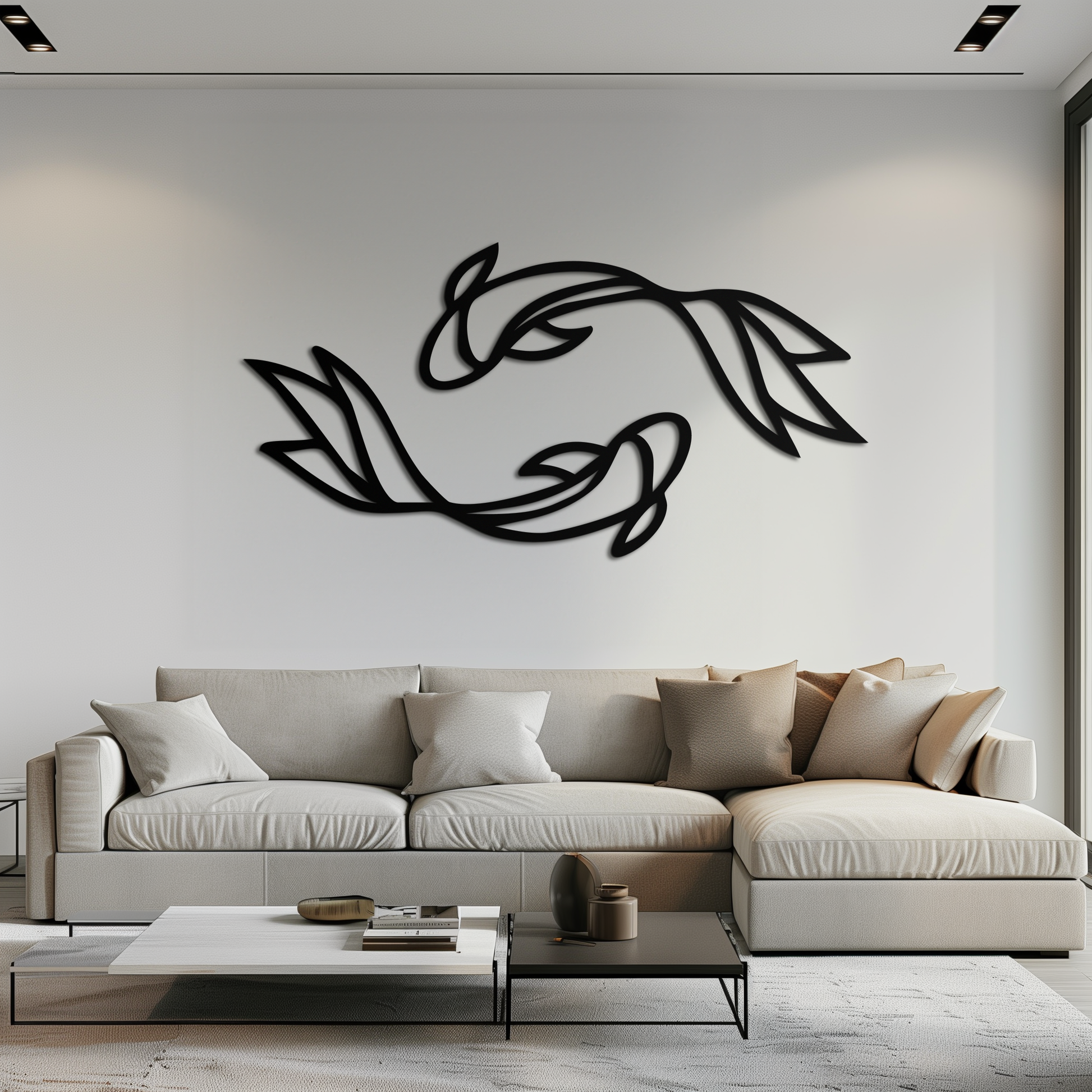Koi Fish Metal Wall Art – Elegant Silhouette Design for Nature Lovers- KAF667 - Tampa Home & Garden Store