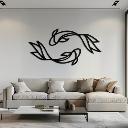 Koi Fish Metal Wall Art – Elegant Silhouette Design for Nature Lovers- KAF667 - Tampa Home & Garden Store