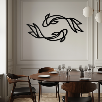 Koi Fish Metal Wall Art – Elegant Silhouette Design for Nature Lovers- KAF667 - Tampa Home & Garden Store