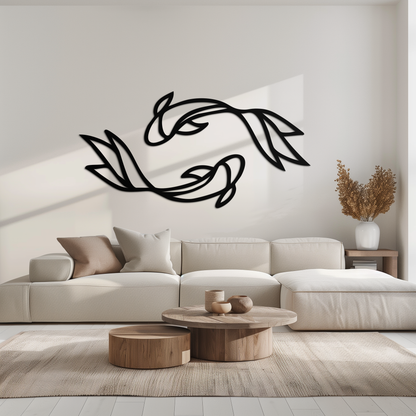 Koi Fish Metal Wall Art – Elegant Silhouette Design for Nature Lovers- KAF667 - Tampa Home & Garden Store