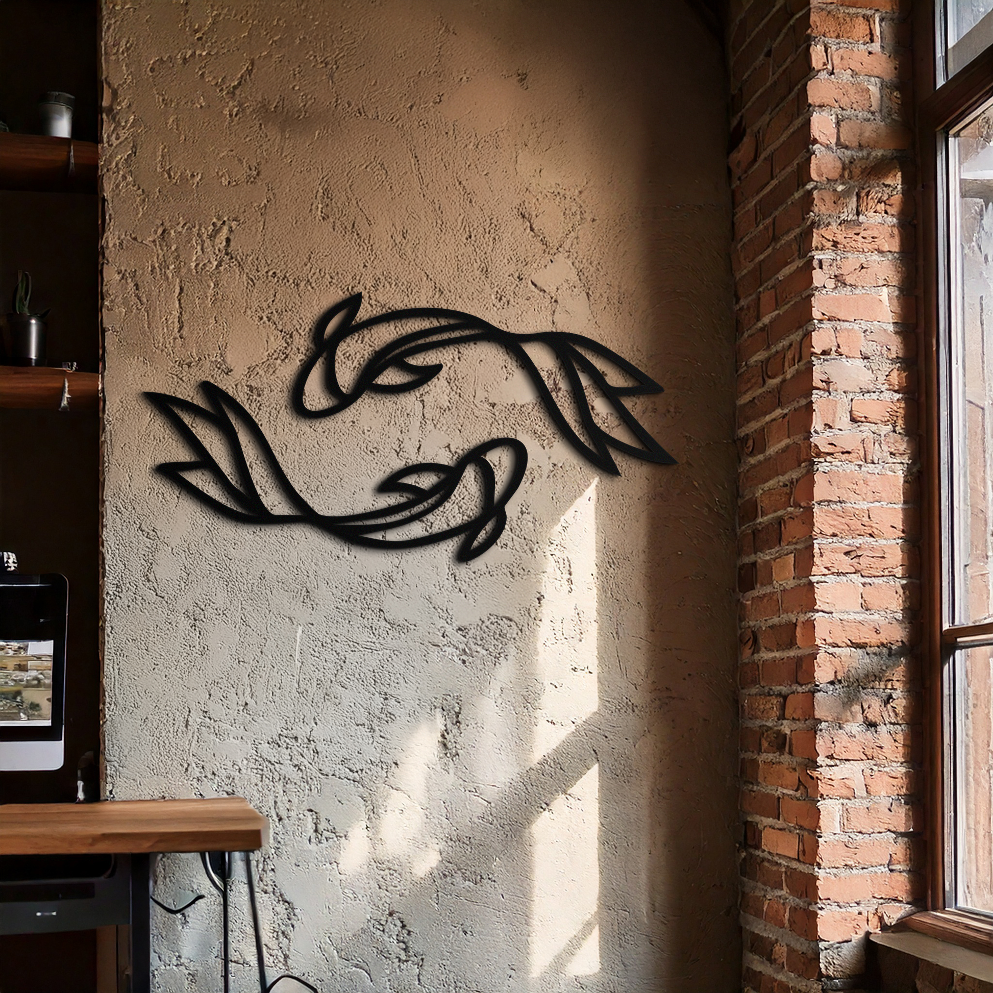 Koi Fish Metal Wall Art – Elegant Silhouette Design for Nature Lovers- KAF667 - Tampa Home & Garden Store