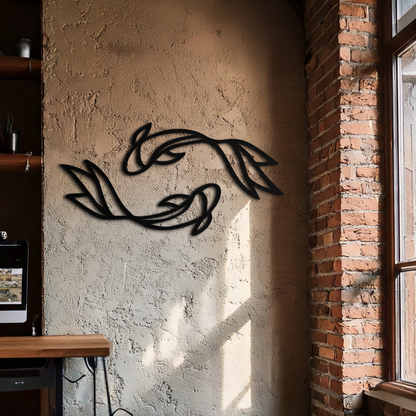 Koi Fish Metal Wall Art – Elegant Silhouette Design for Nature Lovers- KAF667 - Tampa Home & Garden Store