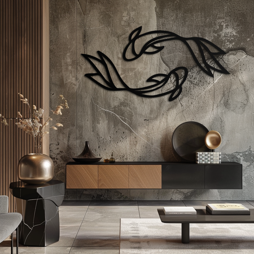 Koi Fish Metal Wall Art – Elegant Silhouette Design for Nature Lovers- KAF667 - Tampa Home & Garden Store