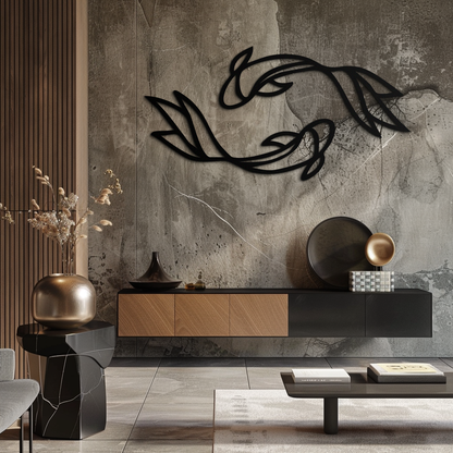 Koi Fish Metal Wall Art – Elegant Silhouette Design for Nature Lovers- KAF667 - Tampa Home & Garden Store