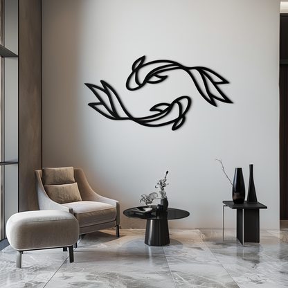 Koi Fish Metal Wall Art – Elegant Silhouette Design for Nature Lovers- KAF667 - Tampa Home & Garden Store