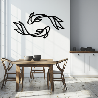 Koi Fish Metal Wall Art – Elegant Silhouette Design for Nature Lovers- KAF667 - Tampa Home & Garden Store