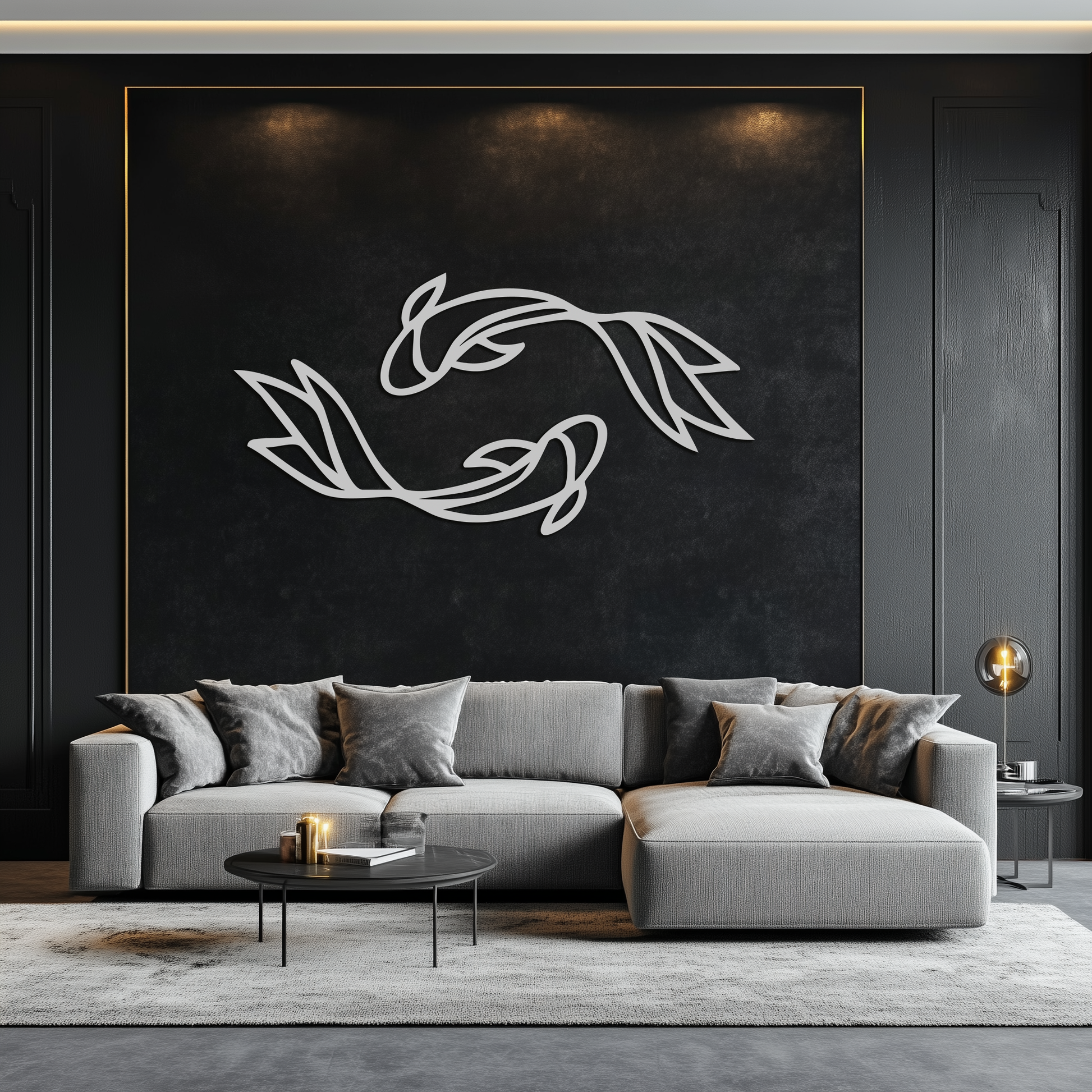 Koi Fish Metal Wall Art – Elegant Silhouette Design for Nature Lovers- KAF667 - Tampa Home & Garden Store