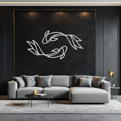 Koi Fish Metal Wall Art – Elegant Silhouette Design for Nature Lovers- KAF667 - Tampa Home & Garden Store