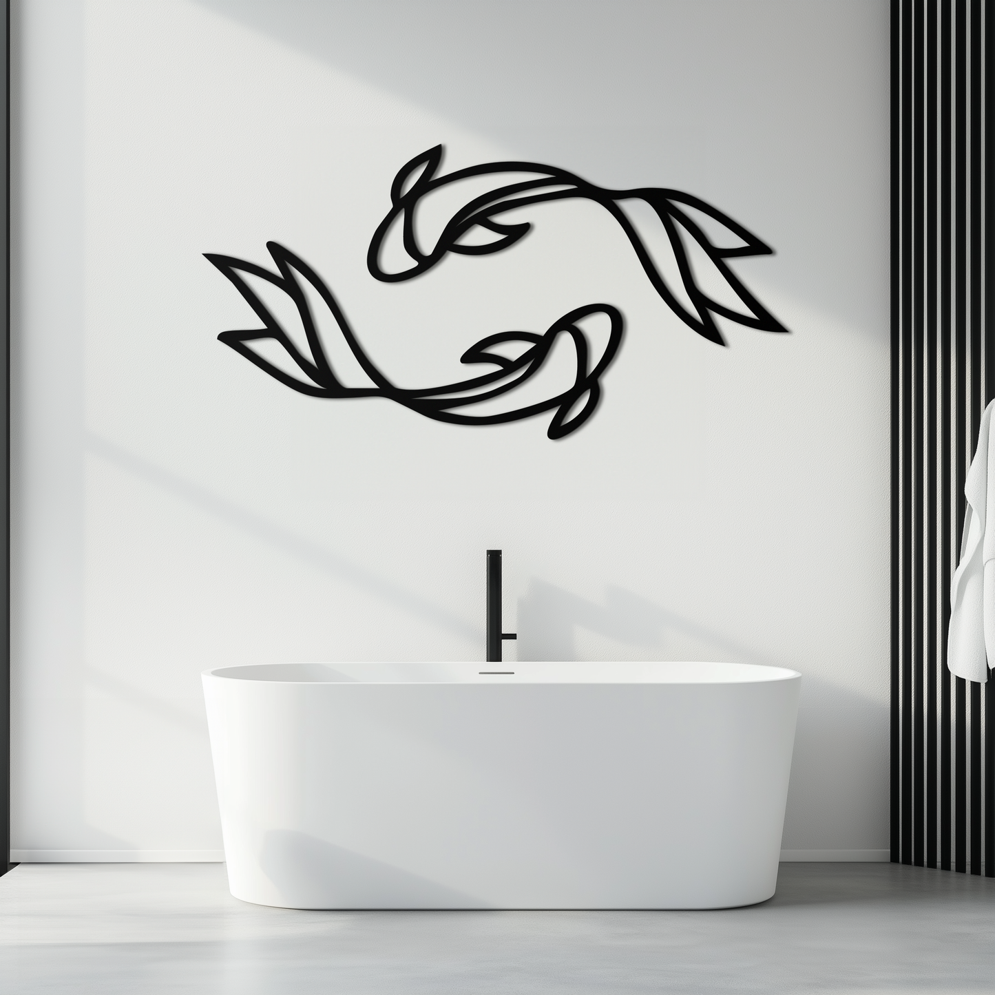 Koi Fish Metal Wall Art – Elegant Silhouette Design for Nature Lovers- KAF667 - Tampa Home & Garden Store