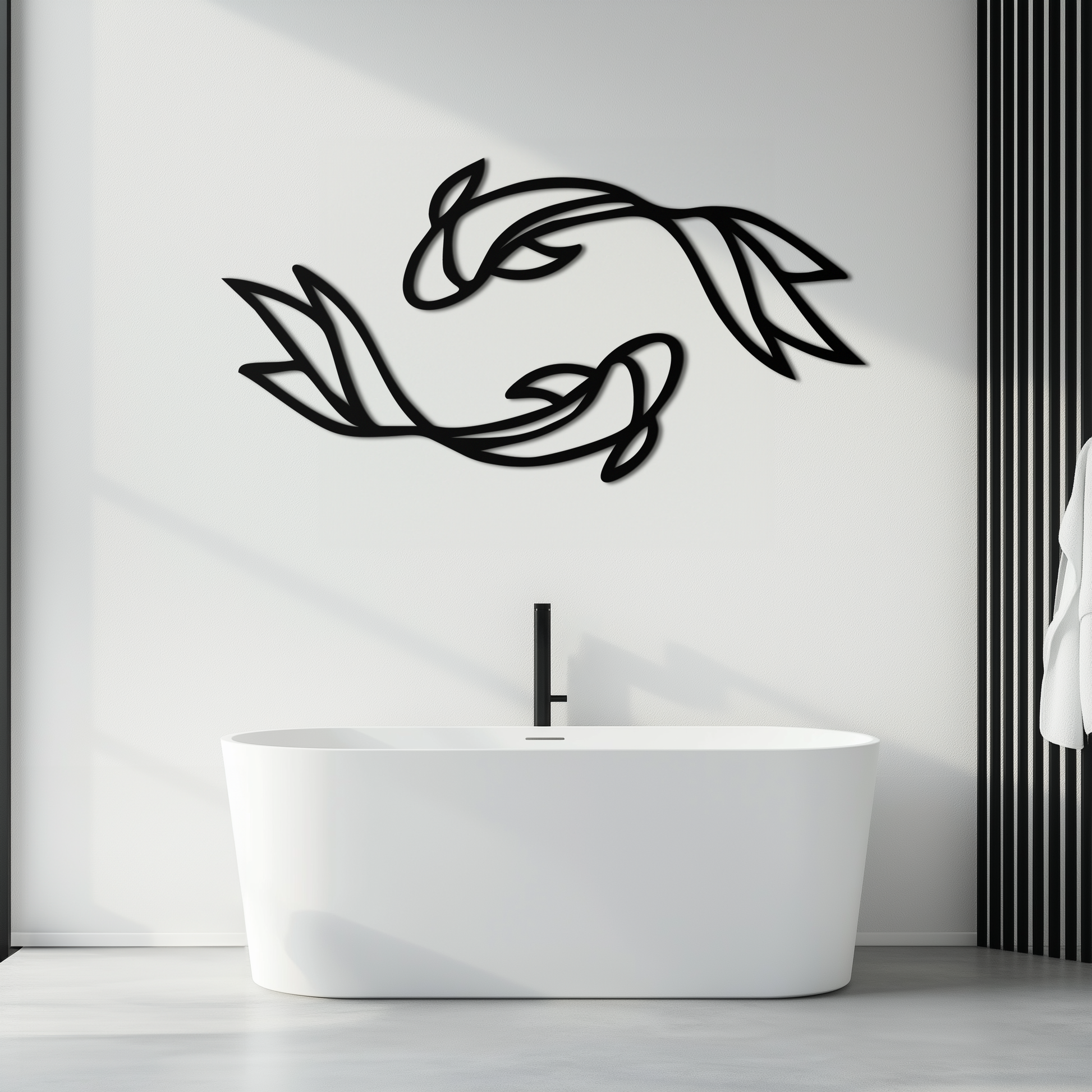 Koi Fish Metal Wall Art – Elegant Silhouette Design for Nature Lovers- KAF667 - Tampa Home & Garden Store