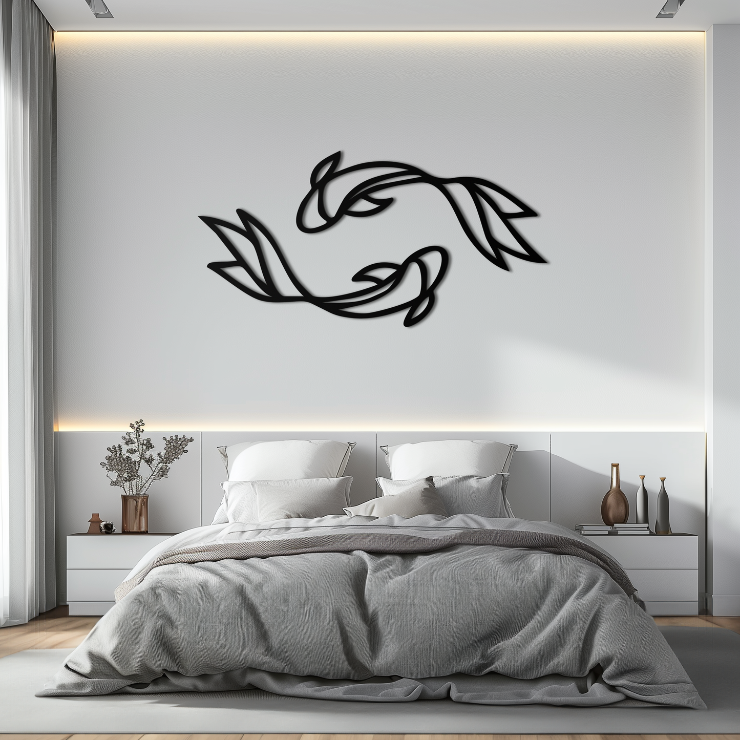 Koi Fish Metal Wall Art – Elegant Silhouette Design for Nature Lovers- KAF667 - Tampa Home & Garden Store