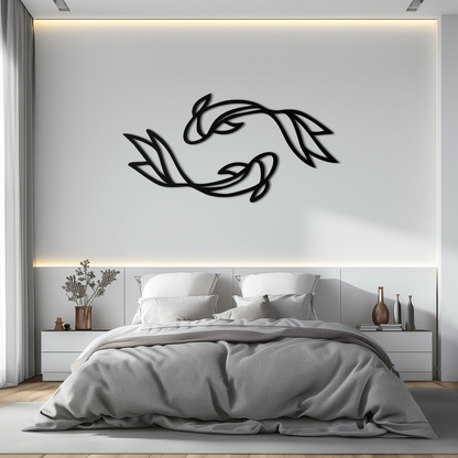 Koi Fish Metal Wall Art – Elegant Silhouette Design for Nature Lovers- KAF667 - Tampa Home & Garden Store