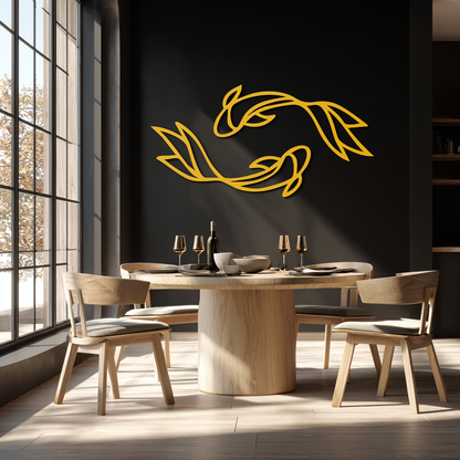 Koi Fish Metal Wall Art – Elegant Silhouette Design for Nature Lovers- KAF667 - Tampa Home & Garden Store