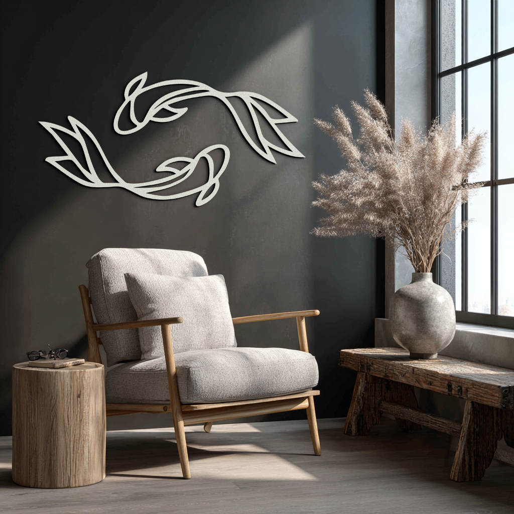 Koi Fish Metal Wall Art – Elegant Silhouette Design for Nature Lovers- KAF667 - Tampa Home & Garden Store