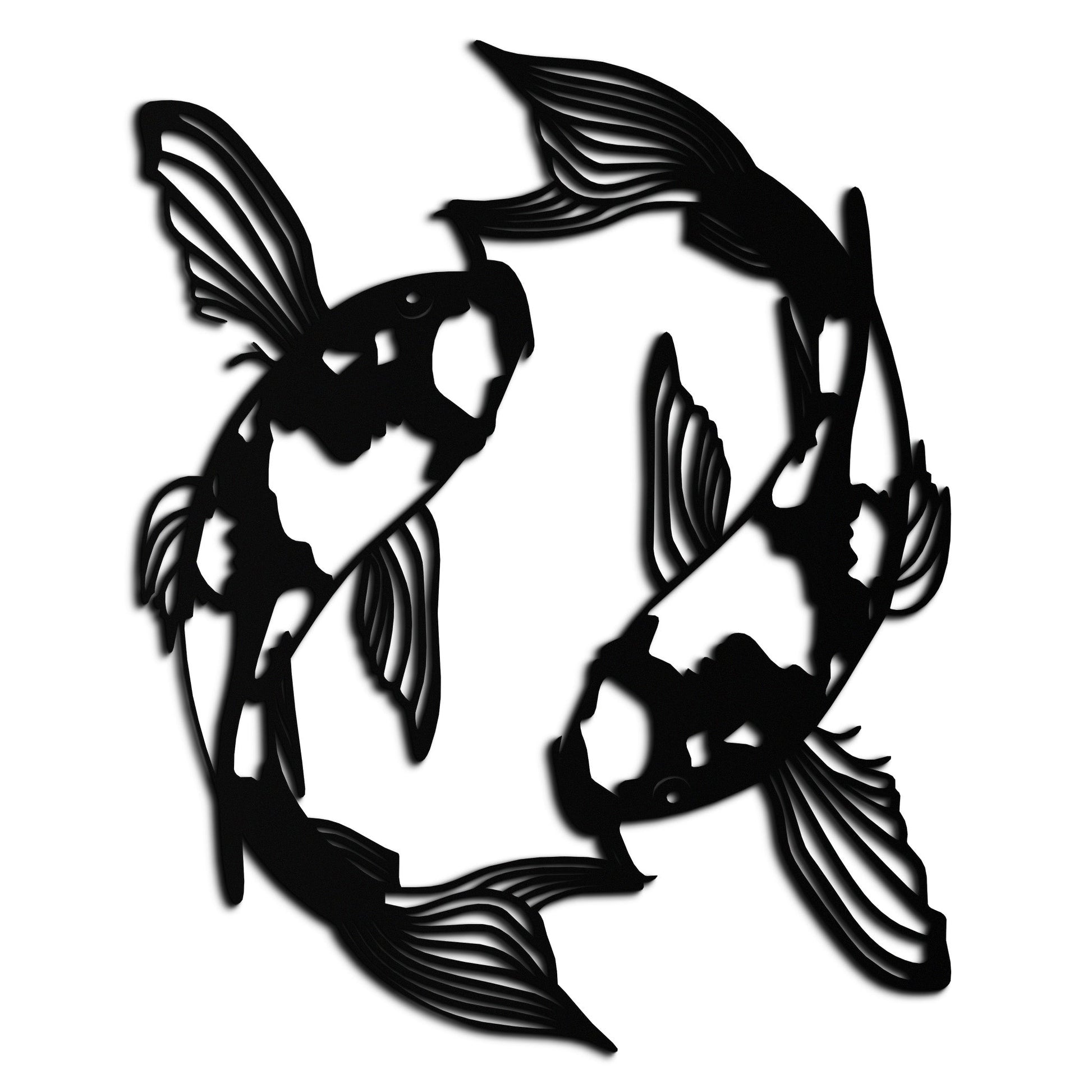 Koi Fish Yin Yang Metal Wall Art - Zen Inspired Steel Wall Decor - KAF083 - Tampa Home & Garden Store
