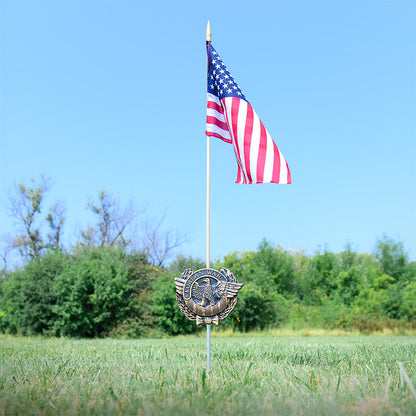 Korean War Veteran Grave Marker & Flag Holder with Aluminum Ground Spike | Made in USA - Tampa Home & Garden Store