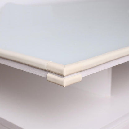 Miny Baby Safety Corner Protector and Edge Guard beige rubber corner guard on white furniture on Tampa Home & Garden Store