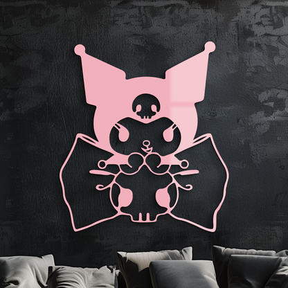 Kuromi Character Silhouette – Pink Metal Wall Art - KAFGP168 - Tampa Home & Garden Store