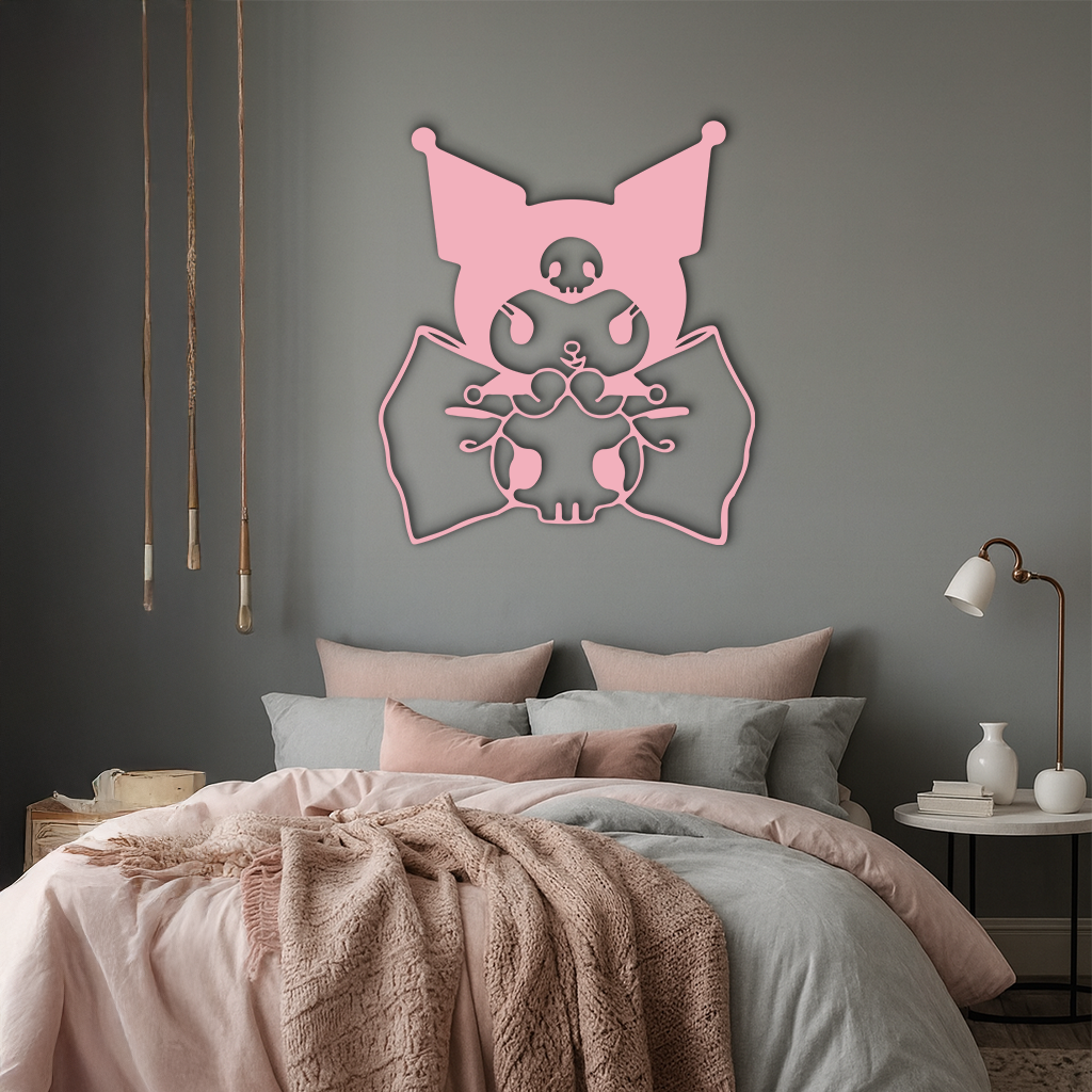 Kuromi Character Silhouette – Pink Metal Wall Art - KAFGP168 - Tampa Home & Garden Store