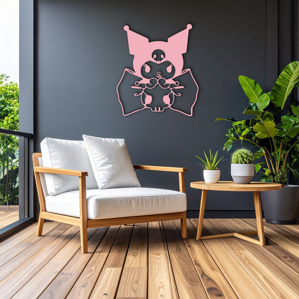 Kuromi Character Silhouette – Pink Metal Wall Art - KAFGP168 - Tampa Home & Garden Store