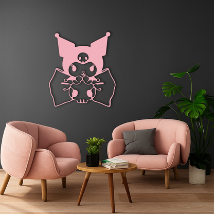 Kuromi Character Silhouette – Pink Metal Wall Art - KAFGP168 - Tampa Home & Garden Store