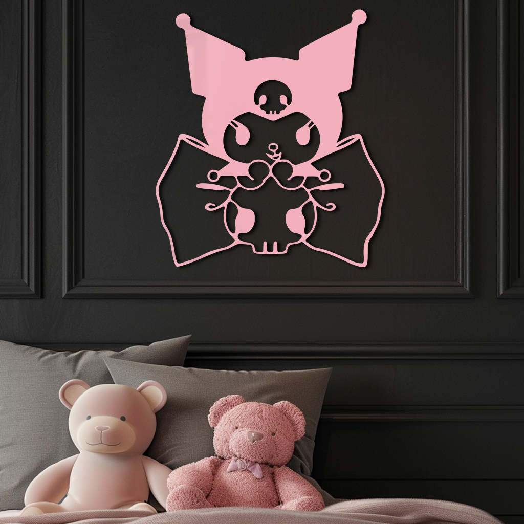Kuromi Character Silhouette – Pink Metal Wall Art - KAFGP168 - Tampa Home & Garden Store