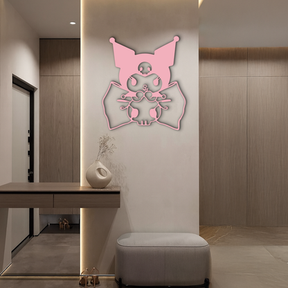 Kuromi Character Silhouette – Pink Metal Wall Art - KAFGP168 - Tampa Home & Garden Store