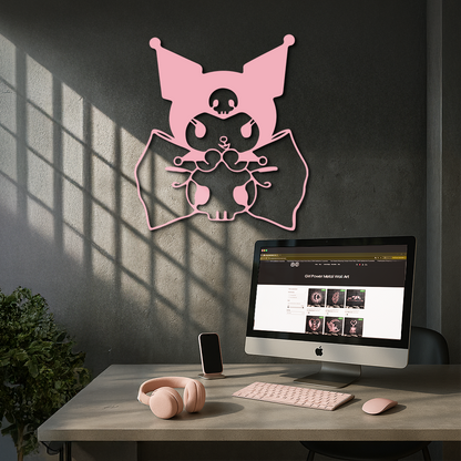 Kuromi Character Silhouette – Pink Metal Wall Art - KAFGP168 - Tampa Home & Garden Store