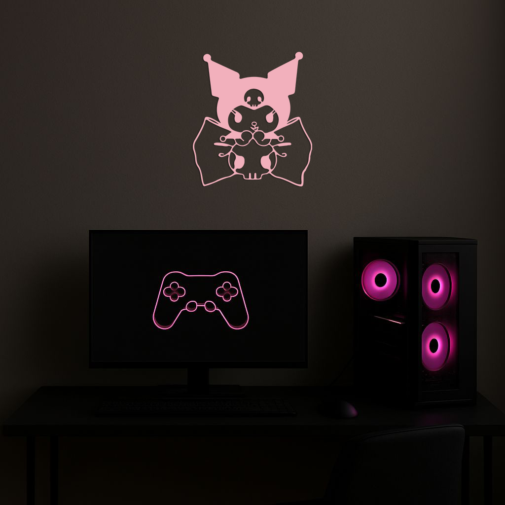Kuromi Character Silhouette – Pink Metal Wall Art - KAFGP168 - Tampa Home & Garden Store