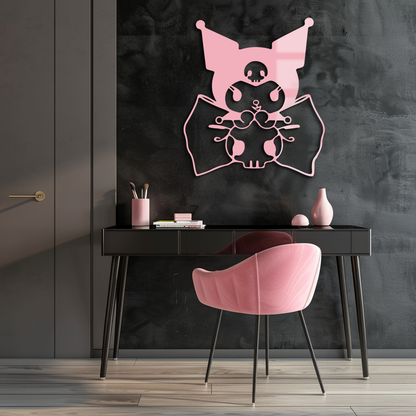 Kuromi Character Silhouette – Pink Metal Wall Art - KAFGP168 - Tampa Home & Garden Store