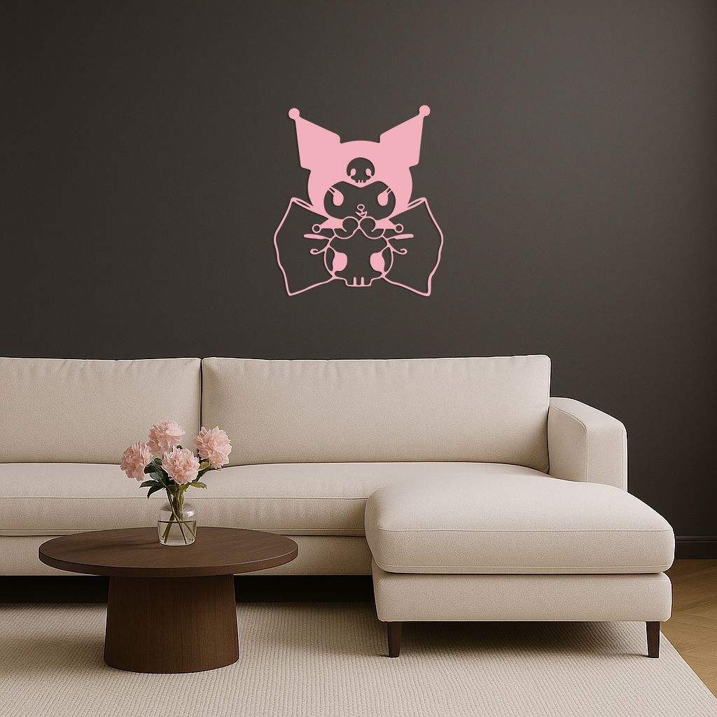 Kuromi Character Silhouette – Pink Metal Wall Art - KAFGP168 - Tampa Home & Garden Store