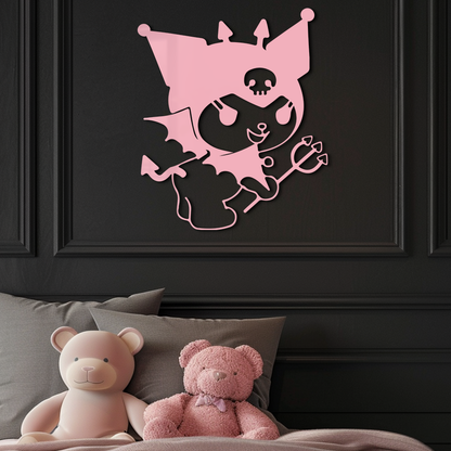 Kuromi Devil Girl Silhouette – Pink Metal Wall Art Home Decoration - KAFGP169 - Tampa Home & Garden Store
