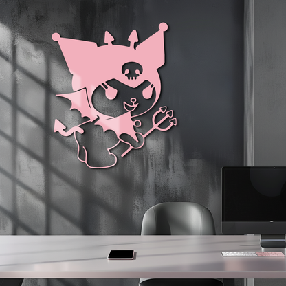 Kuromi Devil Girl Silhouette – Pink Metal Wall Art Home Decoration - KAFGP169 - Tampa Home & Garden Store