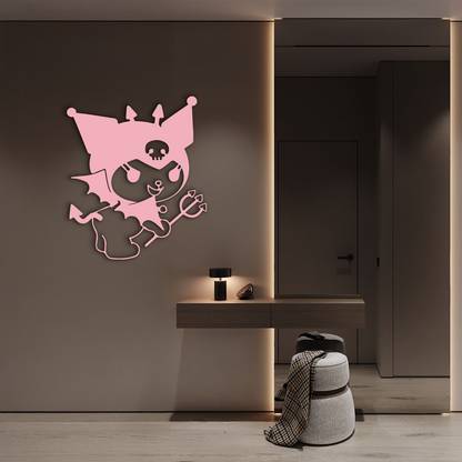 Kuromi Devil Girl Silhouette – Pink Metal Wall Art Home Decoration - KAFGP169 - Tampa Home & Garden Store