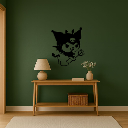 Kuromi Devil Girl Silhouette – Pink Metal Wall Art Home Decoration - KAFGP169 - Tampa Home & Garden Store
