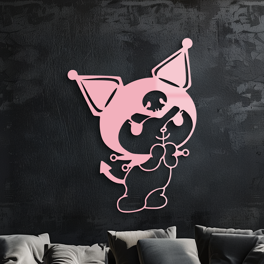Kuromi Silhouette Metal Wall Art – Cute Gothic Character Design - KAFGP049 - Tampa Home & Garden Store