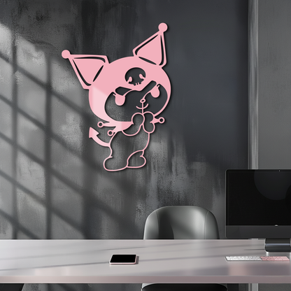 Kuromi Silhouette Metal Wall Art – Cute Gothic Character Design - KAFGP049 - Tampa Home & Garden Store
