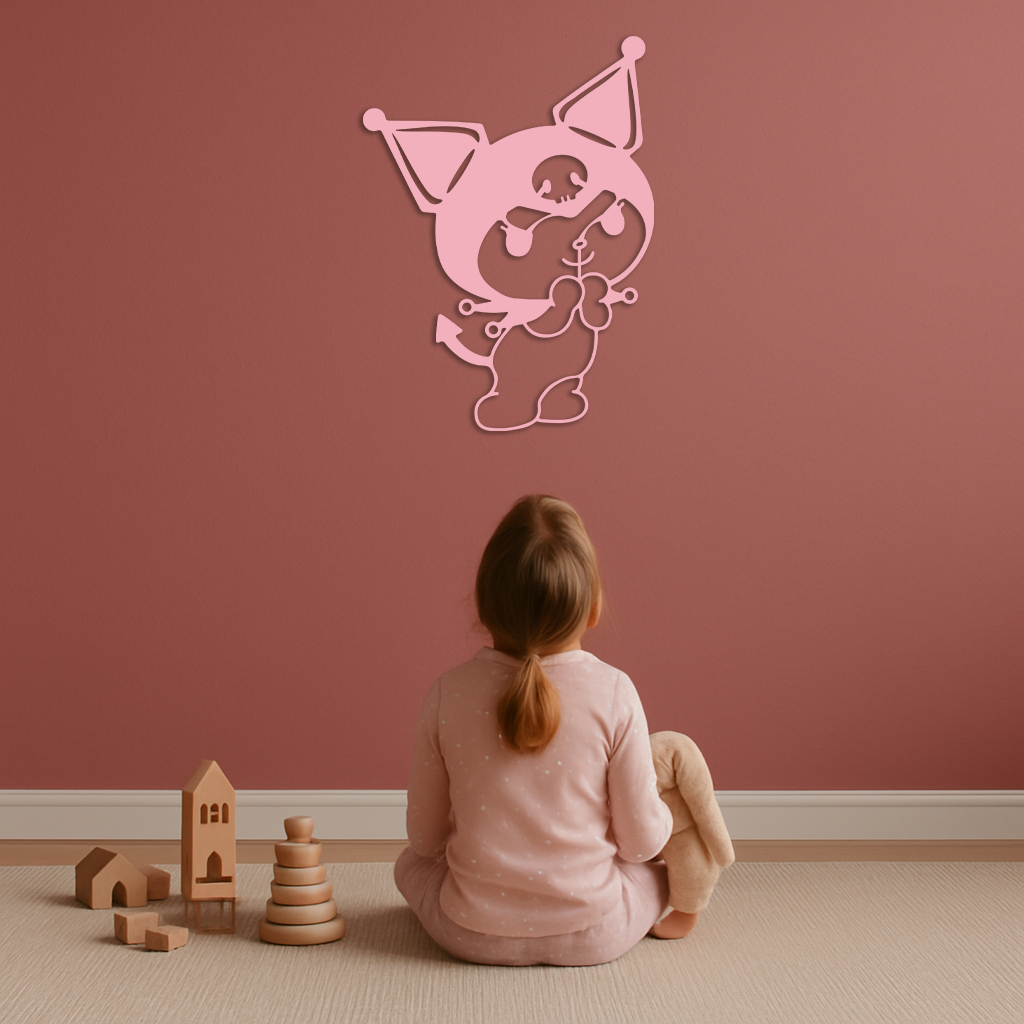 Kuromi Silhouette Metal Wall Art – Cute Gothic Character Design - KAFGP049 - Tampa Home & Garden Store