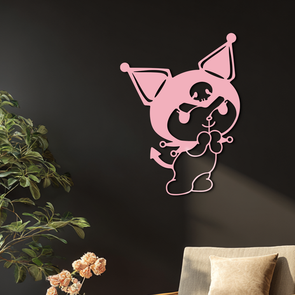 Kuromi Silhouette Metal Wall Art – Cute Gothic Character Design - KAFGP049 - Tampa Home & Garden Store