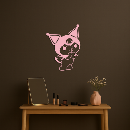 Kuromi Silhouette Metal Wall Art – Cute Gothic Character Design - KAFGP049 - Tampa Home & Garden Store