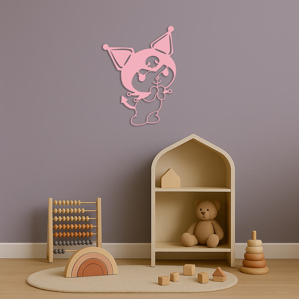 Kuromi Silhouette Metal Wall Art – Cute Gothic Character Design - KAFGP049 - Tampa Home & Garden Store