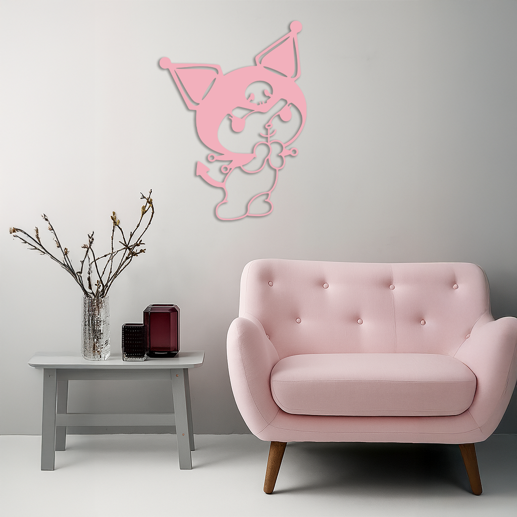 Kuromi Silhouette Metal Wall Art – Cute Gothic Character Design - KAFGP049 - Tampa Home & Garden Store