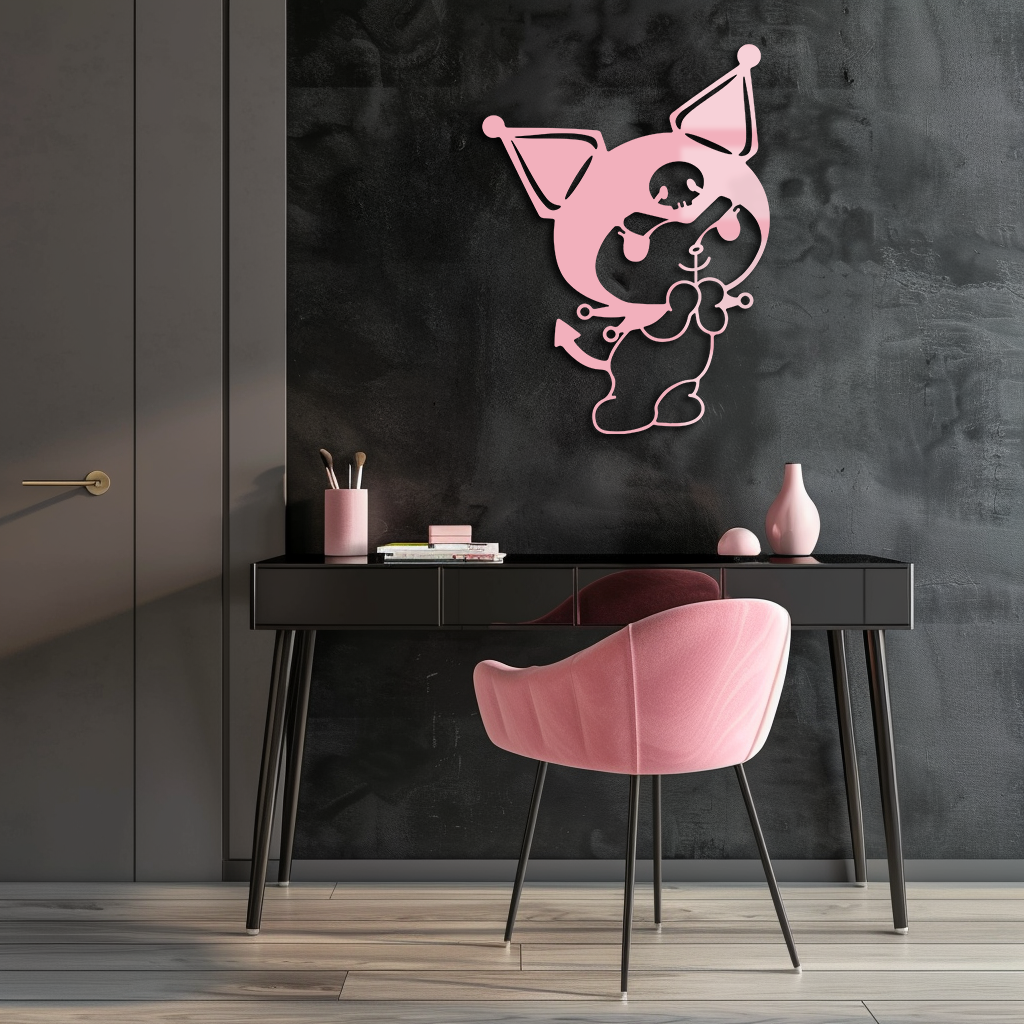 Kuromi Silhouette Metal Wall Art – Cute Gothic Character Design - KAFGP049 - Tampa Home & Garden Store
